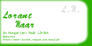 lorant maar business card