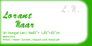 lorant maar business card